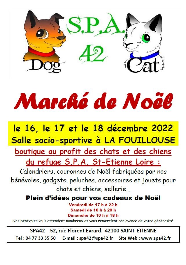 Marché de Noël de la S.P.A. de Saint-Etienne Loire