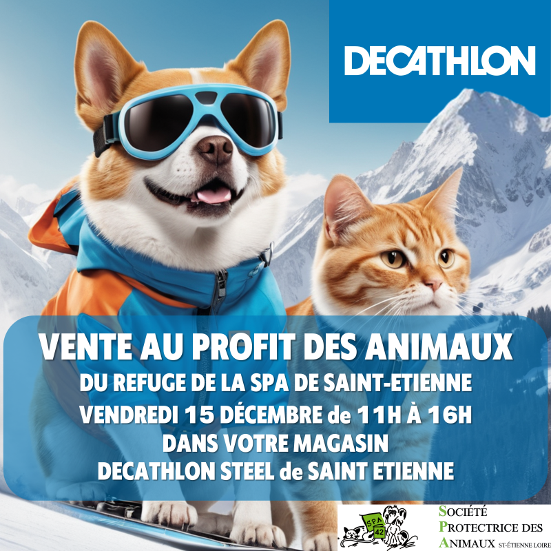 Vente au profit des animaux au magasin Décathlon STEEL