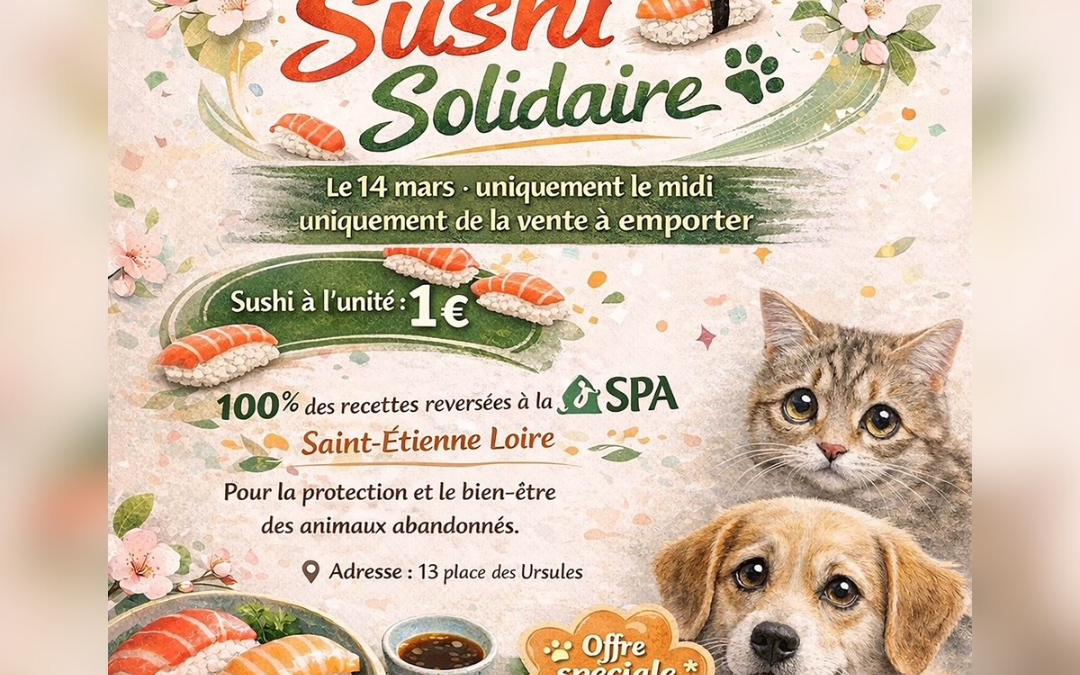 🍣 Déjeuner solidaire avec Tsuki – Samedi 14 mars
